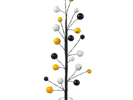 16  Wooden Bead Pick: Yellow, Black, White on Sale