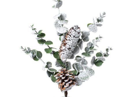 18  Snow Eucalyptus Pinecone Spray Fashion