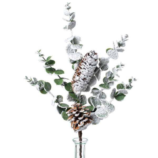 18  Snow Eucalyptus Pinecone Spray Fashion