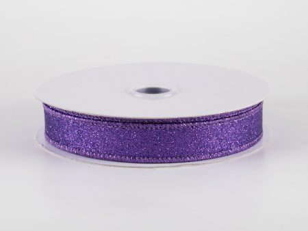 5 8  Shimmer Glitter Ribbon: Purple (10 Yards) Online