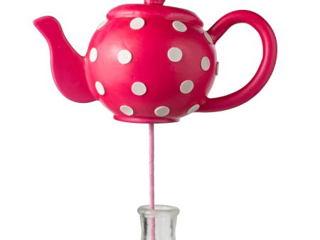 18  Polkadot Tea Pot Pick: Fuchsia Pink For Sale