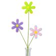 15  Felt Daisy Spray: Yellow, Green, Pink, Lavender, Light Blue Cheap