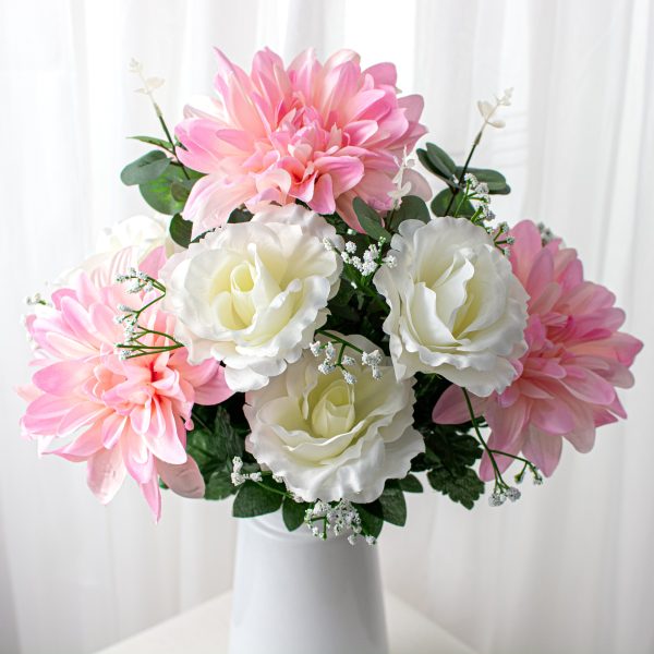 23  Dahlia Rose Bush: Pink & Cream Online now