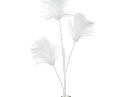 35  Tassel Pouf Flower Stem: White For Discount