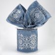 4  Luxurious Center Dupioni Ribbon: Smoke Blue & Silver (10 Yards) Online