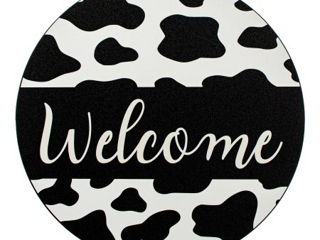 9.4  Round Waterproof Sign: Welcome Cowhide Print Supply