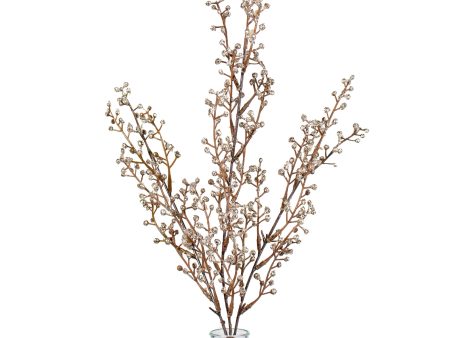 18  Glitter Berry Stem: Champagne Discount