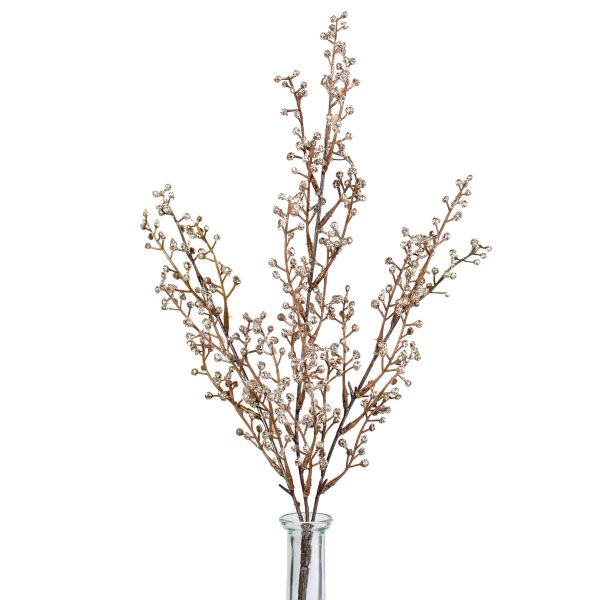 18  Glitter Berry Stem: Champagne Discount