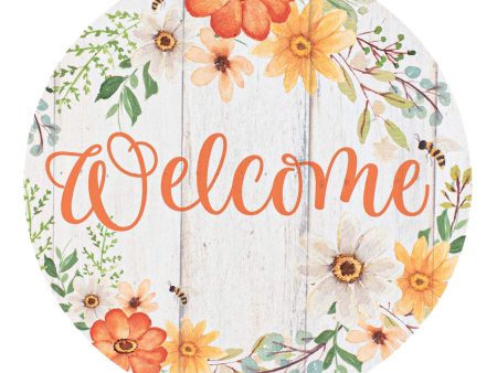 9.4  Round Waterproof Sign: Welcome Floral Bees Online now