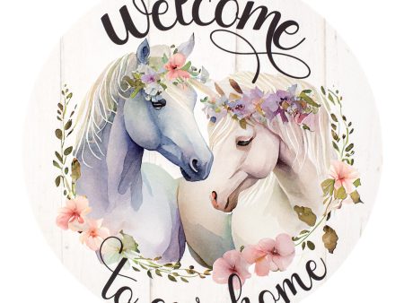 9.4  Round Waterproof Sign: Welcome to our Home Horses Online Sale