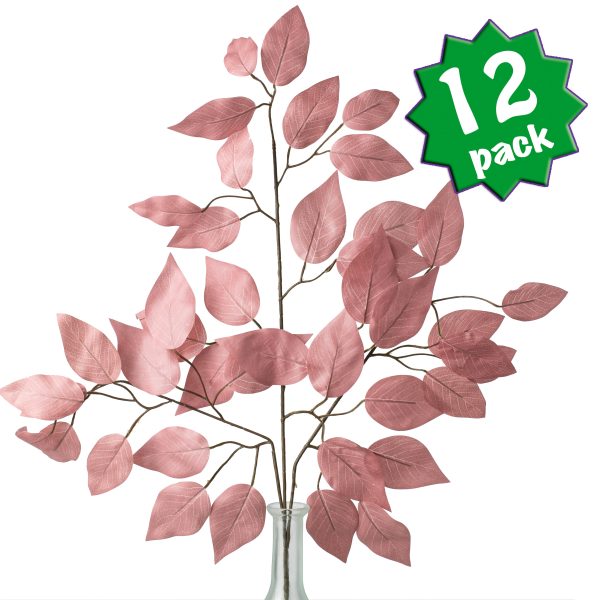 23  Ficus Leaf Spray: Rose Pink (12) Discount