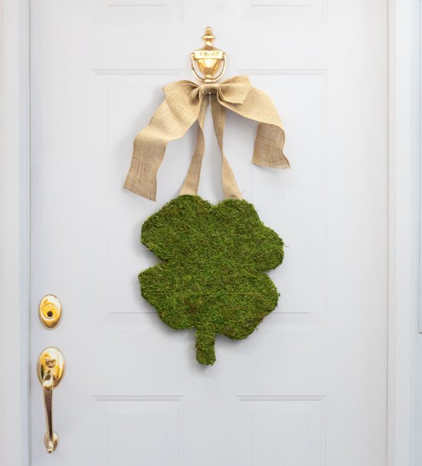 16  Moss Shamrock Clover Door Hanger on Sale