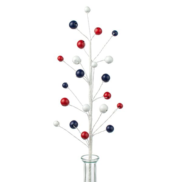 16  Wooden Bead Pick: Red, White, Blue Online Hot Sale