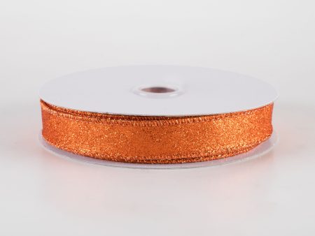 5 8  Shimmer Glitter Ribbon: Orange (10 Yards) For Discount