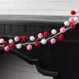 5  Pom Pom Wire Garland: Red, White & Pink Fashion