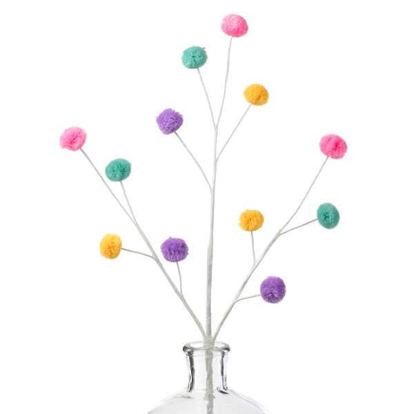 23  4-Color Pom Pom Spray: Light Teal, Pink, Yellow, Lavender For Discount