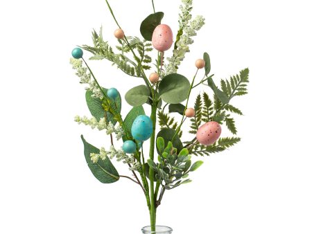 19  Eggs with Heather & Greenery Bush: Blue & Pink Online Sale