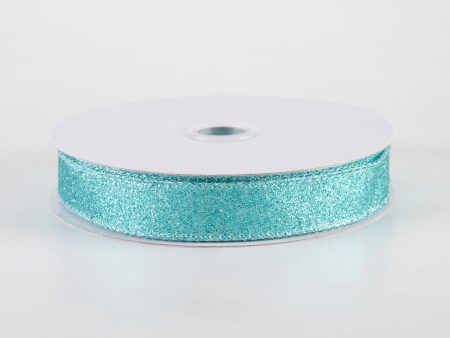 5 8  Shimmer Glitter Ribbon: Ice Blue (10 Yards) For Cheap