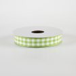 5 8  Classic Check Ribbon: Lime Green & White (10 Yards) Online now