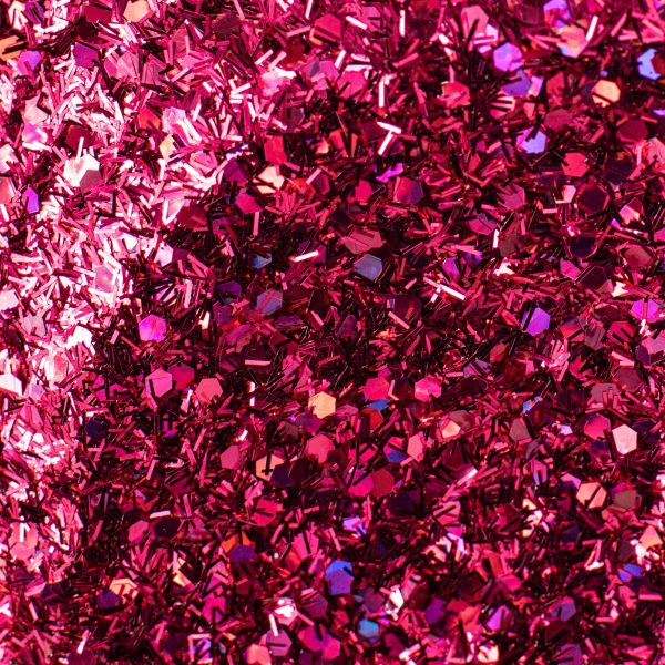 7  Glitter Flower Head: Fuchsia Hot on Sale