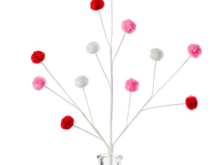 23  3-Color Pom Pom Spray: Red, White, Light Pink on Sale