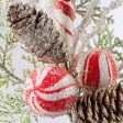 15  Fllocked Snow Peppermint, Pine & Cones Pick Hot on Sale