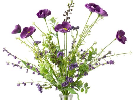 21  Poppy Flower Spray: Purple Supply