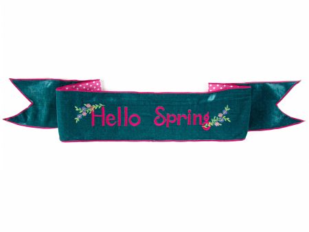 [D Stevens] 6  Velvet Hello Spring Polka Dot Banner: Light Teal Blue Discount