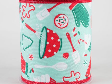 4  Holiday Baking Ribbon: Jade Mint Green (10 Yards) Online Sale