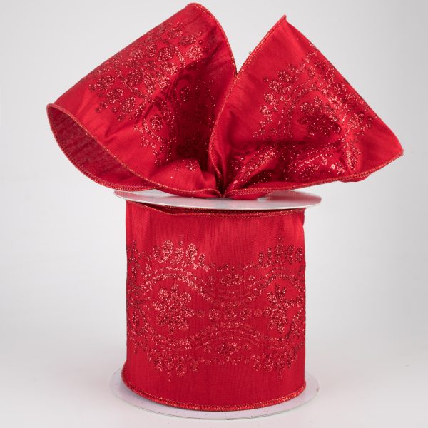 4  Luxurious Center Dupioni Ribbon: Red (10 Yards) Hot on Sale