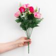 18  Peony & Rose Bush: Fuchsia Pink (12 Stem) For Discount