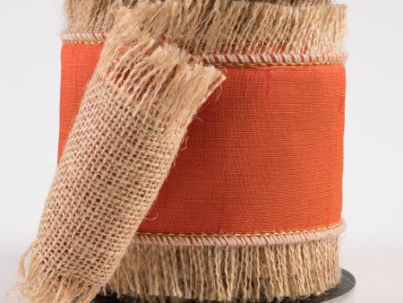 [D Stevens] 4  Dupioni Jute Fringe Edge Ribbon: Pumpkin (5 Yards) Online