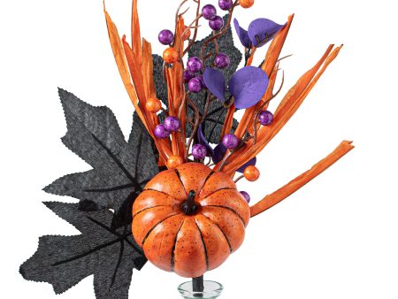 15  Pumpkin, Berries, Leaves and Grass Pick: Orange, Black & Purple Online now