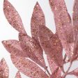 23  Tinsel Glitter Bay Leaf Spray: Light Pink Fashion