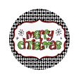 8.5  Round Waterproof Sign: Retro Merry Christmas Cheap