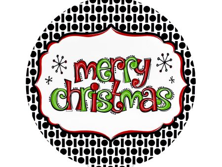 8.5  Round Waterproof Sign: Retro Merry Christmas Cheap