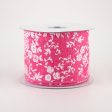 2.5  Mini Roses Ribbon: Hot Pink (10 Yards) Supply