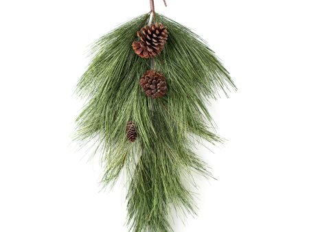 32  Iced Pine with Pinecones Teardrop Fashion