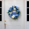 8.5  Round Waterproof Sign: Scalloped Welcome Blue Floral Chinoiserie For Cheap