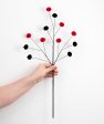 23  2-Color Pom Pom Spray: Red & Black Fashion