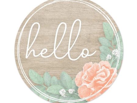 8  Metal Sign: Hello Tan, Sage, Pink on Sale