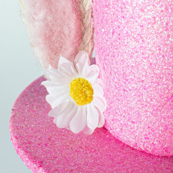 5.5  Bunny Top Hat Ornament: Pink Dipped Sprinkles Hot on Sale