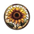 8.5  Round Waterproof Accent: Stained Glass Sunflower Online Sale