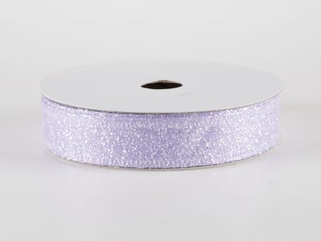 7 8  Candy Glittered Satin Ribbon: Lavender (10 Yards) Cheap