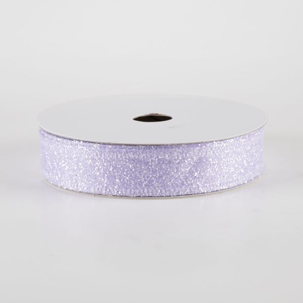 7 8  Candy Glittered Satin Ribbon: Lavender (10 Yards) Cheap