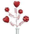 16  Cake Pop Heart Pick: Red For Discount