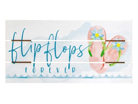 12  Slatted Pallet Wood Sign: Flip Flops Forever Supply