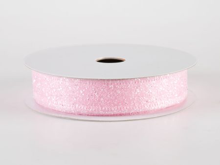 7 8  Candy Glittered Satin Ribbon: Light Pink (10 Yards) Cheap