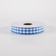 5 8  Classic Check Ribbon: Royal Blue & White (10 Yards) For Sale