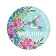 8  Metal Sign: Hummingbird with Florals Online now